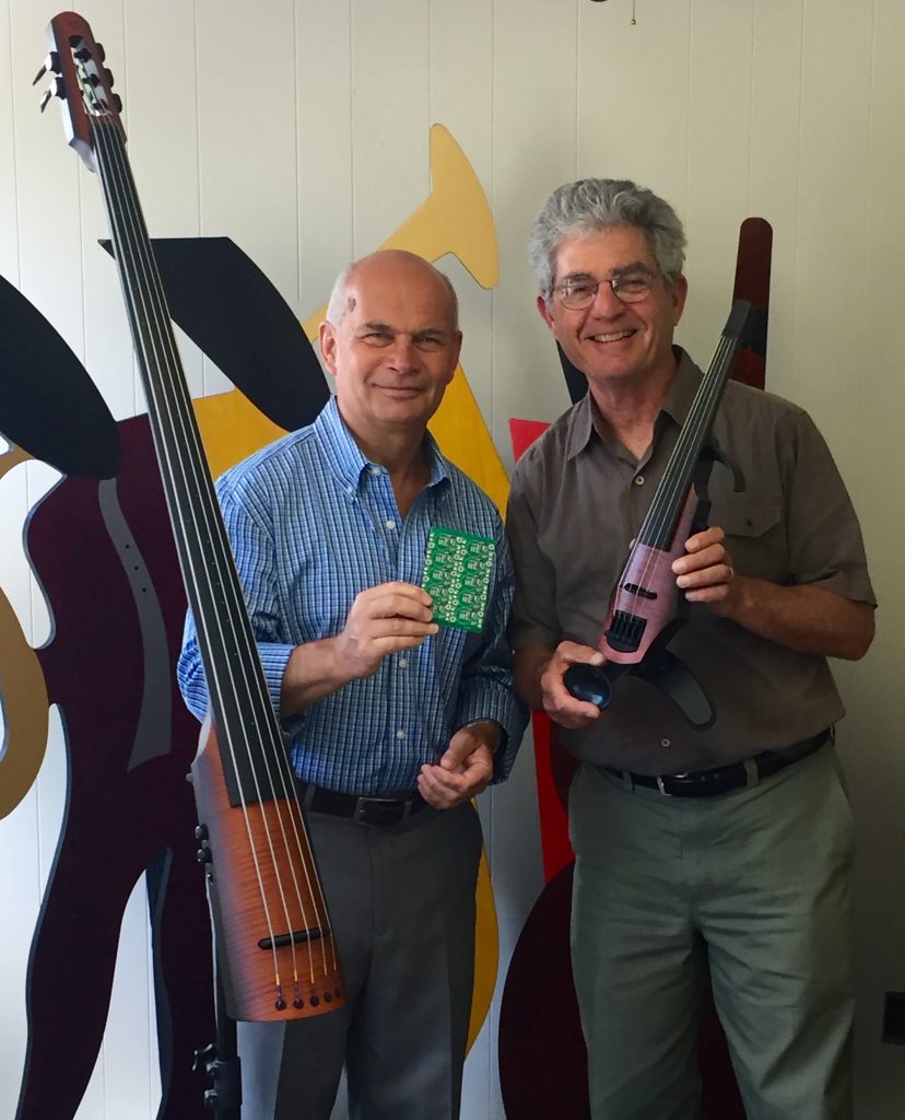  Michael Ioffe of Mi-Si with NS Design's Ned Steinberger and the new NXTa Active instruments