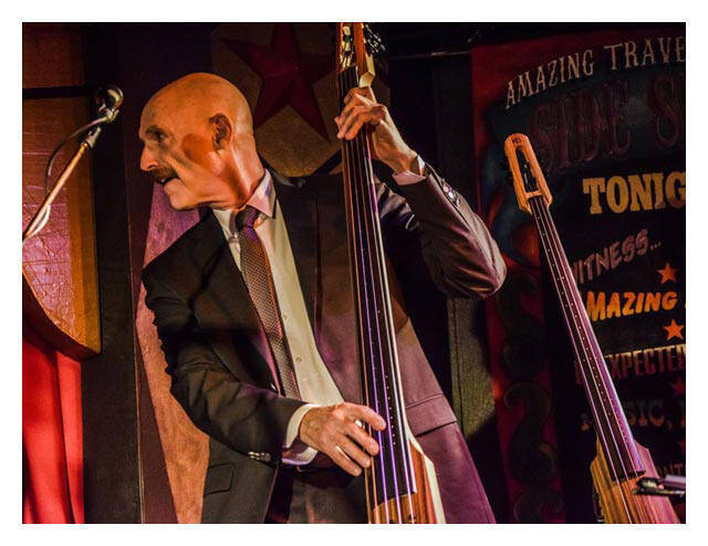 Photograph of NS Design Artist Tony Levin playing his CR5M Electric Upright Bass.