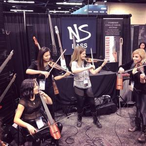 NS Artists Quartet 405 NS NXTa Electric Violins, Electric Viola and Electric Cello at the Winter NAMM 2020 NS Design Booth
