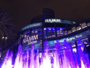 Winter NAMM 2020 Night scene with fountain