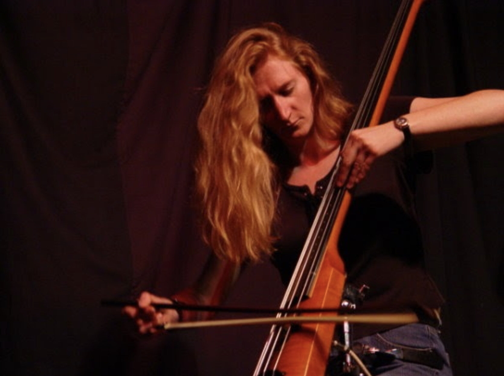 NS Artist Brittany Frompovich bowing the CRM Upright Bass